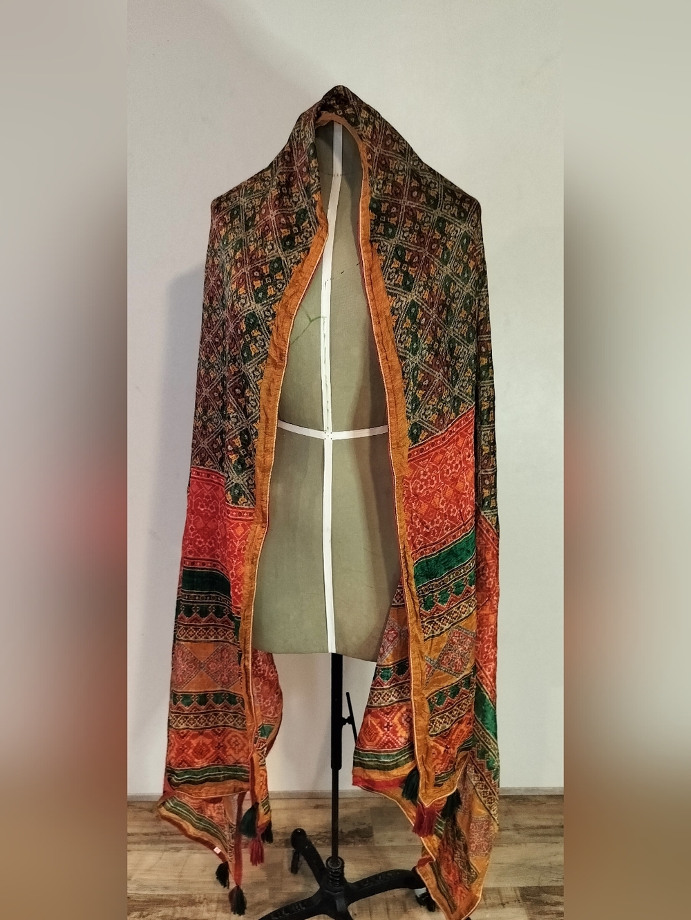 Boho Multicolor Woven Shawl with Tassels